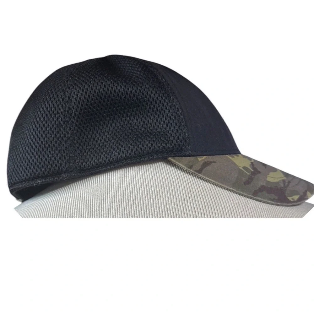 Adidas Men Hat S/M Black Camo Polyester Spandex Mesh Flexfit TaylorMade Golf Cap